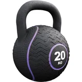 GORILLA SPORTS® Kettlebell Gummi | Eisensandkern & Gummiummantelung | Ergonomischer Griff | 4 kg bis 20 kg | Kraft- und Functional-Training (e) 20kg Violett)
