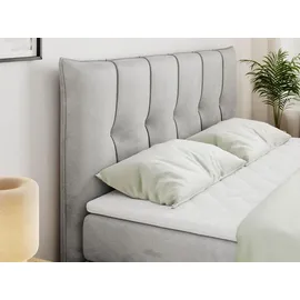 MKS Meble MKS Boxspringbett Hellgrau Textil, 2-Sitzer, H3, Rechteckig, 160x200 cm Schlafzimmer, Betten, Boxspringbetten