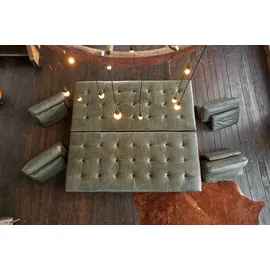 KAWOLA Ecksofa Wiolo Leder moosgrün