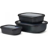 Mepal Cirqula rechteckig nordic black 0,5 l 3-teilig