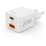 Hama Schnellladegerät USB (Ladegerät mehrfach, USB C, USB A, Universal Ladegerät Handy Tablet, Netzstecker USB Schnellladen, USB C Netzteil, Power Delivery/Quick Charge Weiß