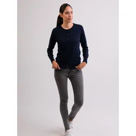 CASH-MERE.CH Strickjacke Rundhalsausschnitt Blau S