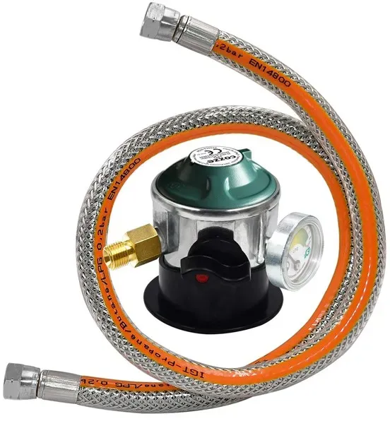 Regulator w/manometer 30 BAR DK-NO-FI-IS 1.1M Steel flex hose Safety manometer for 