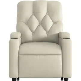 vidaXL Relaxsessel mit Aufstehhilfe Kunstleder 92 x 99,5 x 0 cm Creme