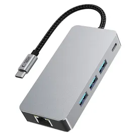 TECH-PROTECT HB05 HUB 9in1 Adapter USB-C + USB2.0 Usb3.0 Hdmi 4K 60Hz SD / TF Pd100W Rj45 - Grau