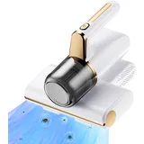 Milbensauger für Matratzen, 14kpa Milbenstaubsauger mit 253.7nm UV-C Licht Tragbarer Kabellos Matratzensauger Mattress Vacuum Cleaner für Sofa, Matratze, Teppiche (Weiß)