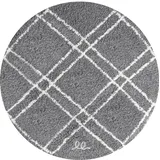 OLIVO.shop | LAKE 3 Badezimmerteppich rund | Badteppich rutschfest waschbar Badteppich saugfähig viele Farben und Größen (55 cm, Grau)