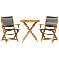 vidaXL Bistro-Set 3-tlg. Schwarz