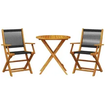 vidaXL Bistro-Set 3-tlg. Schwarz