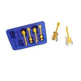 winkee rocks - Rockin' Gitarren Eiswürfelform | Eiswürfelbehälter in Gitarrenform mit Stiel | Multi Ice Cube Form Guitar Style | Eiswürfelform Silikon | Geschenk an Weihnachten, Geburtstag Dunkelblau
