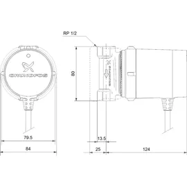 Grundfos Zirkulationspumpe Comfort 15-14 B PM, Rp 1/2, 230 V, Dach