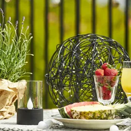 StarTrading STAR Trading Solar Kerze Windlicht Tischleuchte 14cm 8,5cm Lichtsensor für...