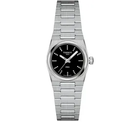 TISSOT -PRX Damenuhr Silber Schwarz Diamanten Quarz Saphirglas 25mm- T137.010.11.056.00