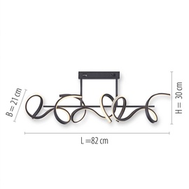 just light. LED Deckenleuchte Curls, schwarz