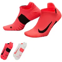 Nike 2 Paare Multiplier No-Show Chaussettes - Rouge - S