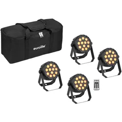 EUROLITE Set 4x LED PARty Spot Silent RGB/WW mit Softbag