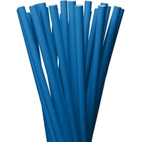 LAGETTO Jumbo Trinkhalme Papier XXL: 8 x 250 mm - 6 Farben 3 Packungsgrößen - Cocktail Strohhalme Papierstrohhalme Papiertrinkhalme (Blau, 100 Stück)