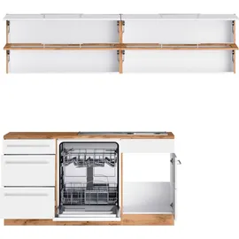 kochstation Winkelküche L-Form KS-Wien 220 x 340 cm weiß