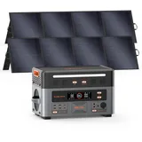 OSCAL 3600W Tragbare Powerstation PowerMax 3600PE Mit 2x200-W-Solarpanel, 2016Wh Solargenerator (7200W Peak) mit LiFePO4 Akku, 0–80% in 45 Min.Laden, APP, 14 Anschlüsse, USV, Portable Power Station