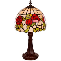 Lampe im Tiffany-Stil Libelle, 8 Zoll edel, Rose Dekorationslampe, Tiffany Stil, Glaslampe, Leuchte,Tischlampe, Tischleuchte (Tiff 149)