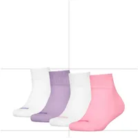 Puma KIDS HEART LOGO QUARTER Sneakersocken 4er Pack lila/pink/weiß 39-42