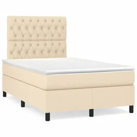 vidaXL Boxspringbett 120 x 200 cm Creme