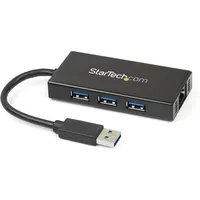 Startech USB 3.0 Hub, 3-port + Gb LAN, schwarz (ST3300GU3B)