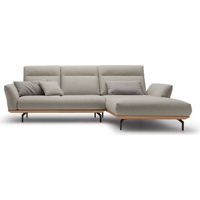 hülsta sofa Ecksofa hs.460, Sockel in Eiche, Alugussfüße in umbragrau, Breite 298 cm beige|grau