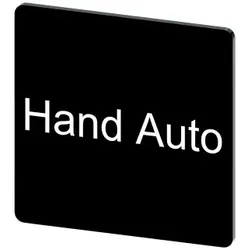 Siemens 3SU19000AE160DB0 Bezeichnungsschild 27x27mm, Schild schwarz, Beschriftung: Hand Auto - 10 Stück