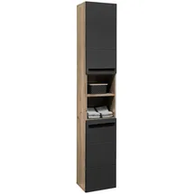 BASIC by Balculina Mid.you Hochschrank 34 x 190 cm Schwarz Holzwerkstoff