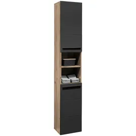 BASIC by Balculina Mid.you Hochschrank 34 x 190 cm Schwarz Holzwerkstoff
