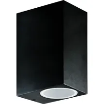 Polux Außenwandleuchte Aluminium, Glas 6,7x9,2x15 cm 2xGU10 schwarz