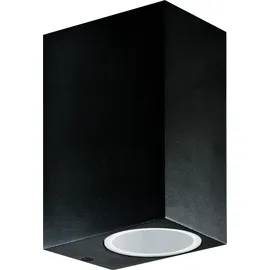 Polux Außenwandleuchte Aluminium, Glas 6,7x9,2x15 cm 2xGU10 schwarz