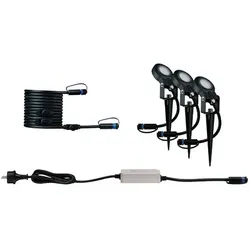Paulmann - Plug & Shine 3 LED Garten Leuchte Sting IP67 Anthracite