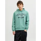 JACK & JONES Hoodie mit stylischem Print Mineral Blau M