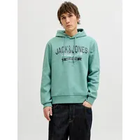 JACK & JONES Hoodie mit stylischem Print Mineral Blau M