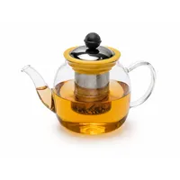 Rungassi Teekanne Glas Teekanne 1000 ml mit Glasfilter & Deckel Elegante, (Teekanne mit Glasfilter und Deckel) gelb
