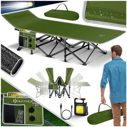 KESSER® Campingbett Feldbett Klappbar Klappbett Campingliege inkl. Tragetasche + Seitentasche Stabiles Feldbett 250kg Belastbar Metallrohr 600D Oxfordgewebe Tragbar Liege Reise Bequem