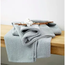 framsohn frottier Bio Flanell Wohndecke Fischgrät 150 x 200 cm Grau