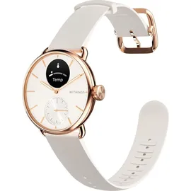 Withings ScanWatch 2 38 mm perl weiß/rosegold, Sport Fluorelastomer-Armband weiß/rosegold