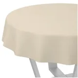 ANRO Tischdecke Alica Leinen Melliert Tischwäsche (Einzelstück 1-tlg), wasserabweisend Melliert Creme Rund 140cm beige Rund | Ø 140 cm x 140 cm x 140 cm