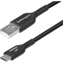 Startech StarTech.com 30cm USB-A auf USB-C Ladekabel, Laden & Synchronisieren, 3A, USB 2.0, TPE-Mantel Schwarzes USB Schnellladekabel