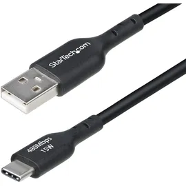 Startech StarTech.com 30cm USB-A auf USB-C Ladekabel, Laden & Synchronisieren, 3A, USB 2.0, TPE-Mantel Schwarzes USB Schnellladekabel