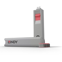 Lindy USB-C/Thunderbolt 3 Schloss mit Schlüssel, rot, 4 Stück (40425)