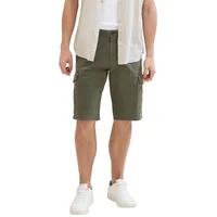 Tom Tailor Herren Relaxed Fit Cargo Shorts, olive structure print, 30