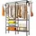 ruhhy Kleiderständer 173x36x108 cm Großer Kleiderschrank mit 2 Stangen & 6 Regale Schwarz 22671