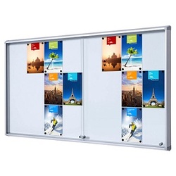 Showdown® Displays Schaukasten SL B1 silber 24x DIN A4