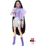 Barbie Extra mit lila Flausch-Kragen & Stiefel