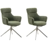 MCA Furniture Esszimmerstuhl, Feingewebe, (2er-Set), drehbar - Schwingfunktion, Sitzhöhe ca. 50 cm grün