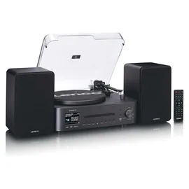 Lenco MC-760BK Stereoanlage DAB+, CD, MP3, Plattenspieler, Bluetooth®, Schwarz